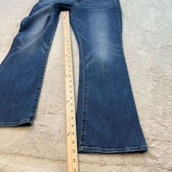 American Eagle Skinny Kick Bootcut Jeans Size 12 Short Super Stretch Whiskers - Picture 7 of 10